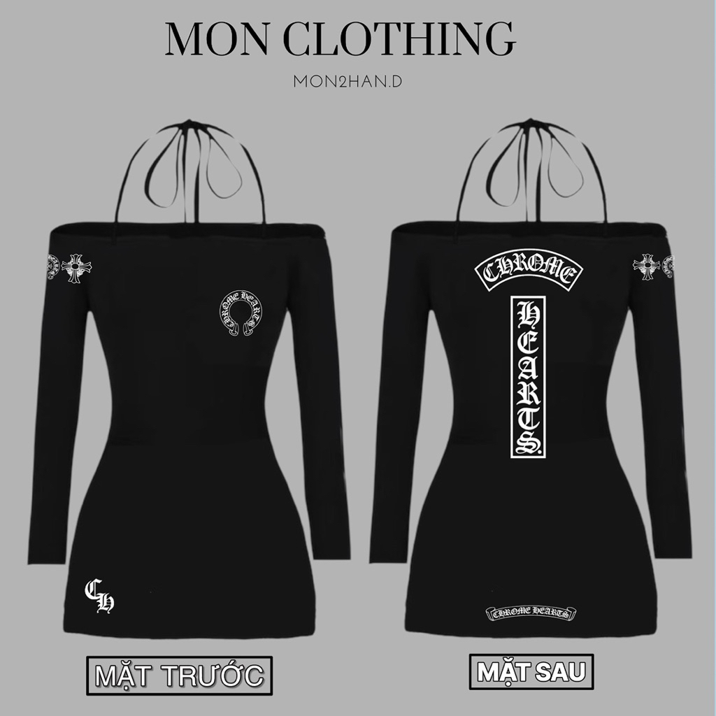 LONG SLEEVE DRESS GOTHIC CHROME / Y2K LONG SLEEVE DRESS BY MON CLOTHING