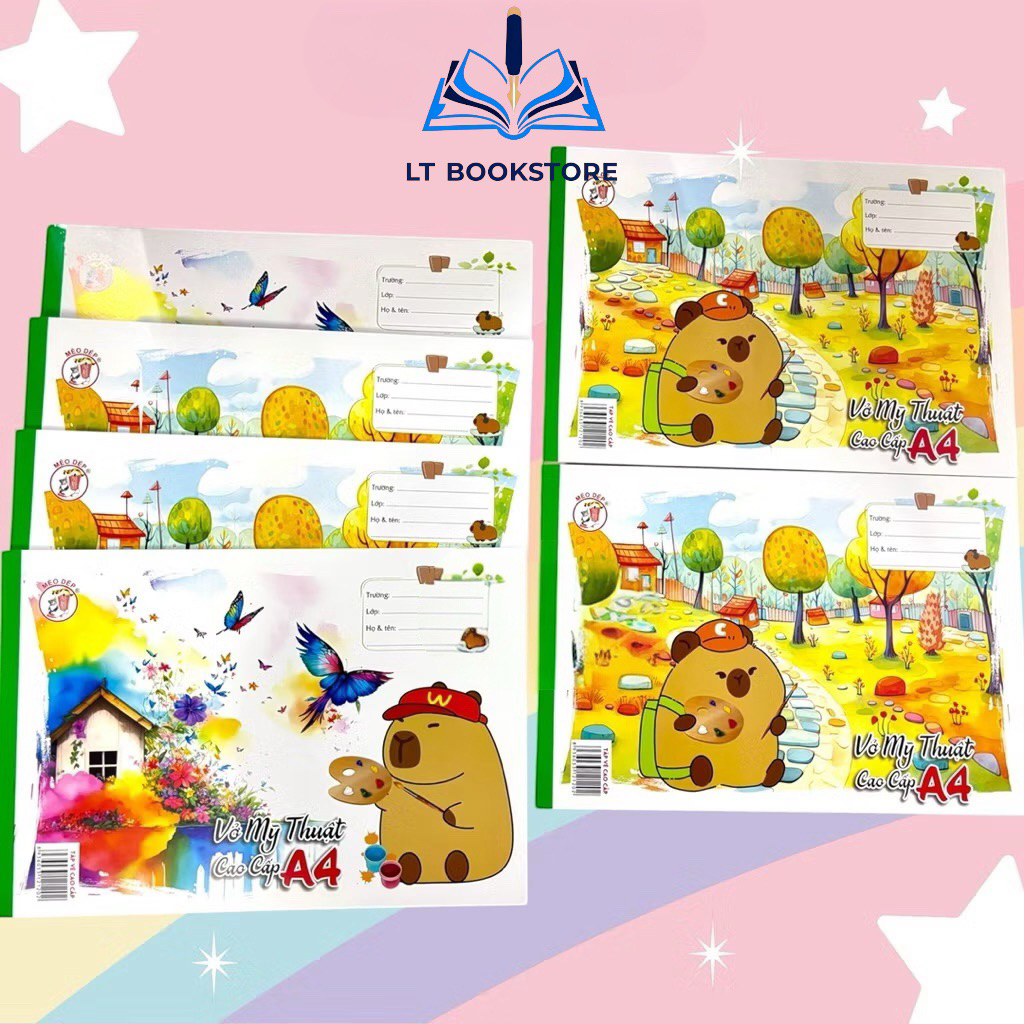 Combo of 5 premium A4 Art Notebooks - กระดาษวาดภาพศิลปะสําหรับนักเรียน - จัดส่งแบบสุ่ม