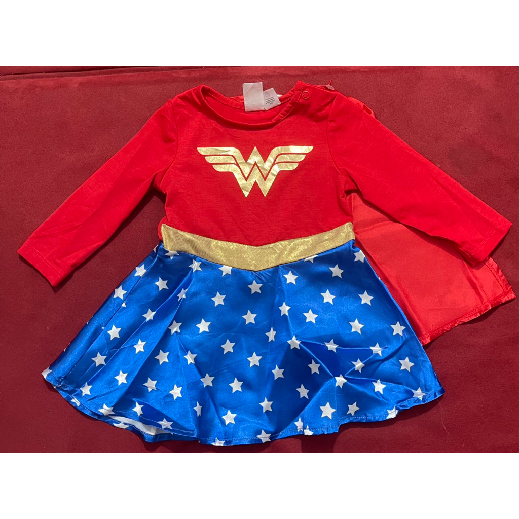 [Auh ใหม่] ชุดเดรสเด็กผู้หญิง H&M Wonder Woman ไซส์ 3–6M – ชุดเดรสเด็กผู้หญิงแขนยาวสุดเก๋