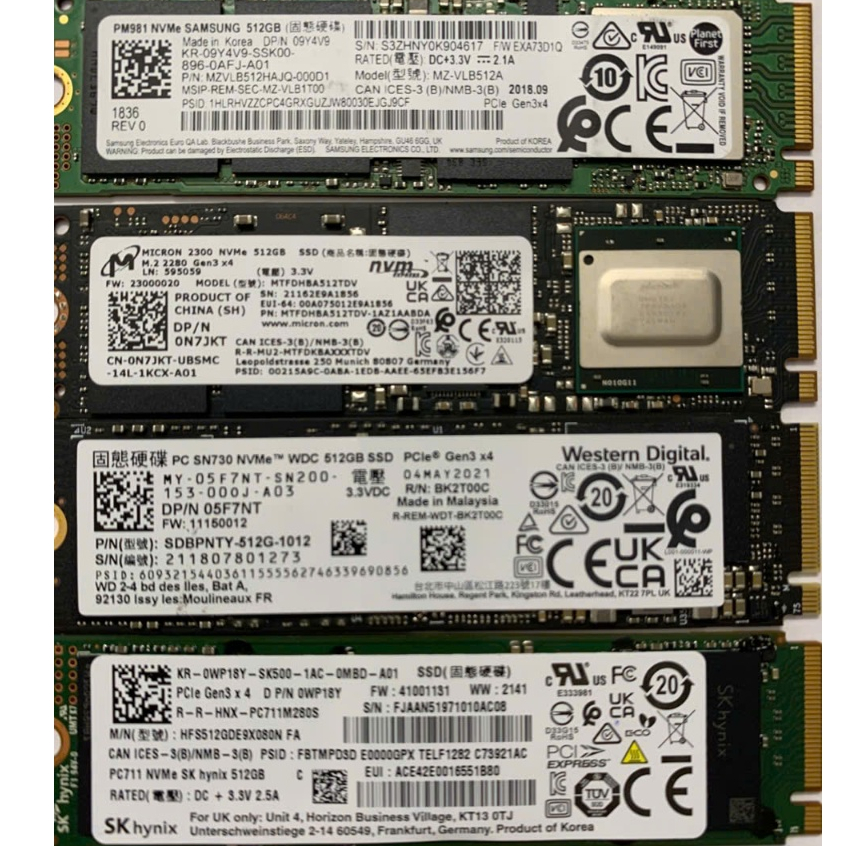 SSD ฮาร์ดไดรฟ์ M2 2230,2280 มม. 256GB 512GB NVME/SATA
