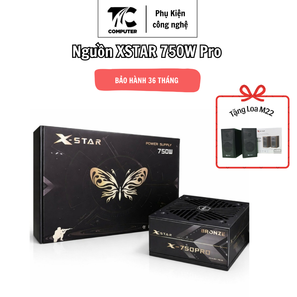 XSTAR 750W Pro Bronze 80 แหล่งจ่ายไฟ Strong ความจุ, การดําเนินงานที่มั่นคง, การกระจายความร้อนที่ดีสํ