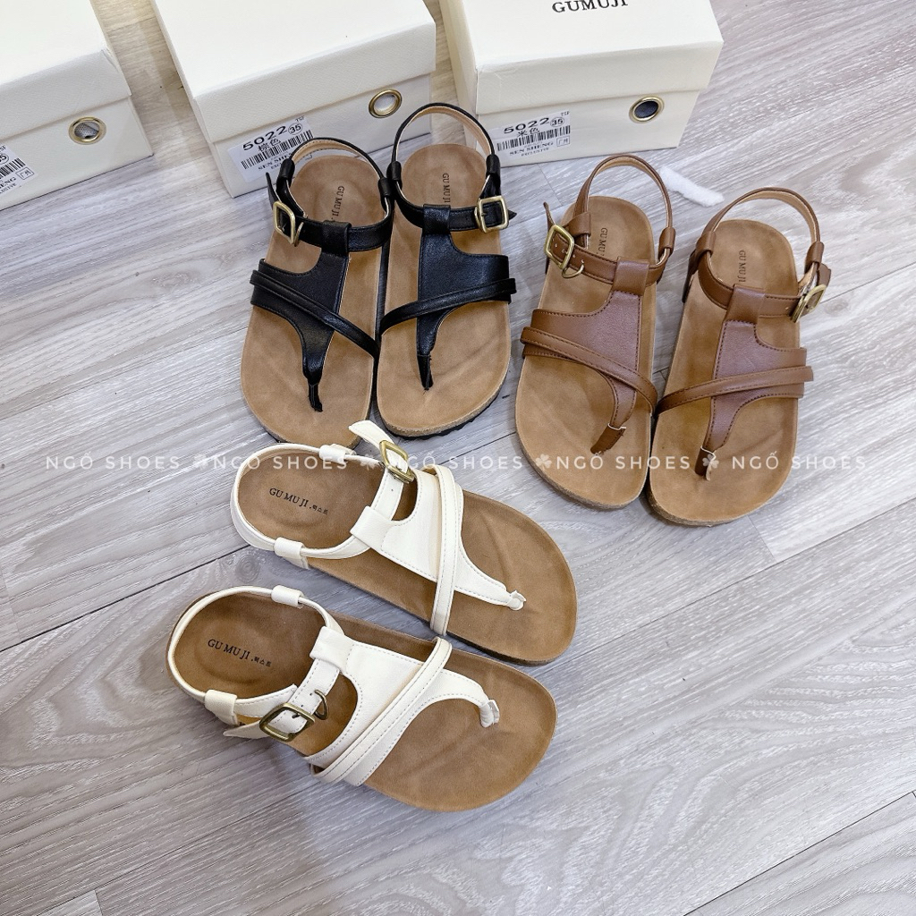 [STYLISH SHOES] รองเท้าแตะแบบหนีบพื้นรองเท้าข้าวจาก Qc Fullbox