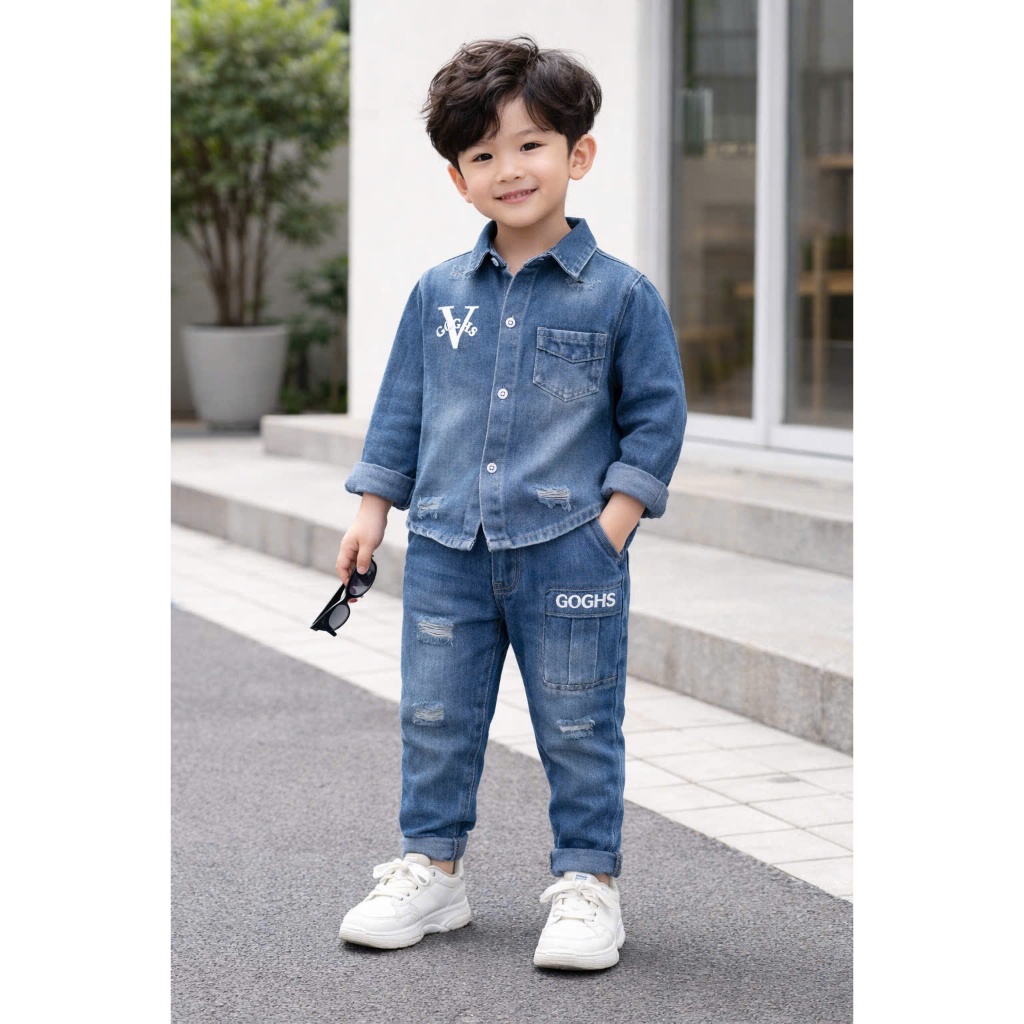 ACTIVE HIPHOP STYLE JEAN SET FOR BOYS 15-25KG