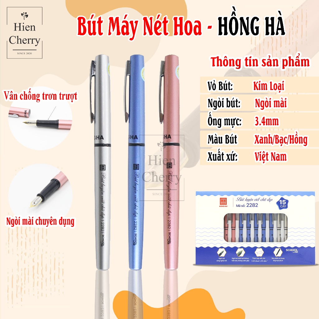 ปากกาหมึกซึม Hong Ha Net Hoa 2282 ปากกาหมึก Bold Fine สําหรับลายมือที่สวยงามสําหรับนักเรียน - Hien C