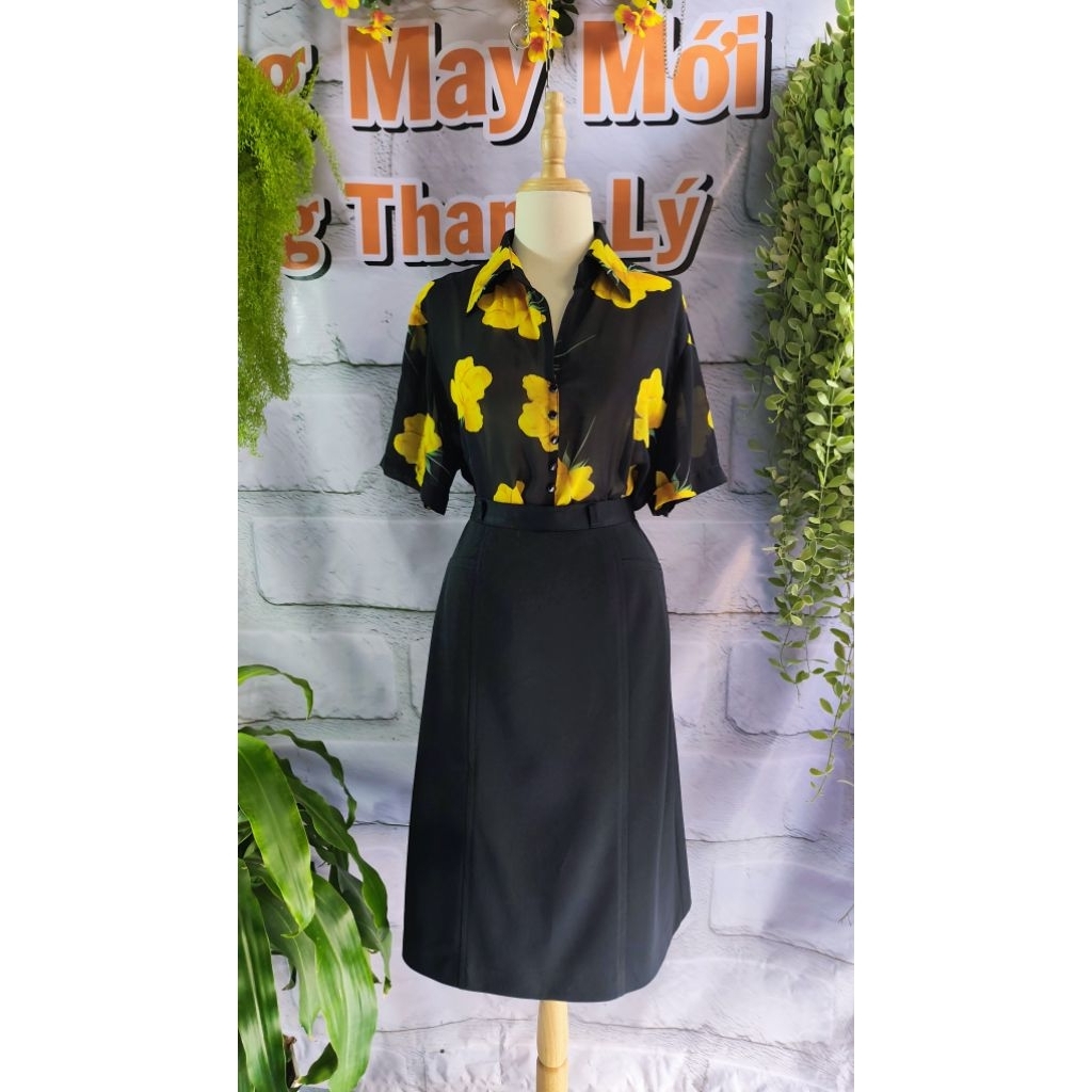 FLOWER เสื้อชีฟอง SET + 2-LAYER COTTON SKIRT SIZE L 50–60KG • BREAST 100 • LENGTH 62 • WAIST 73 • SK