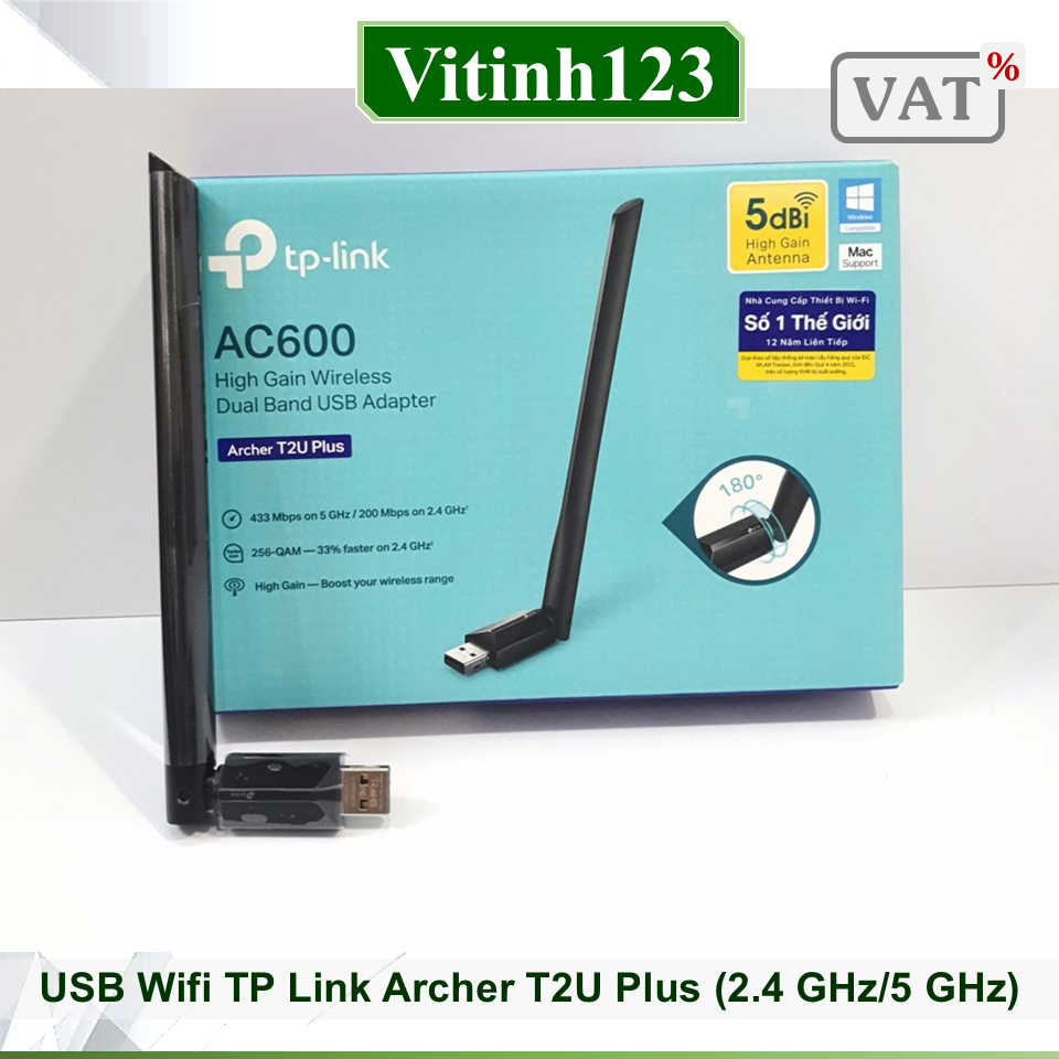 USB Wifi TP Link Archer T2U Plus (2.4 GHz/5 GHz)