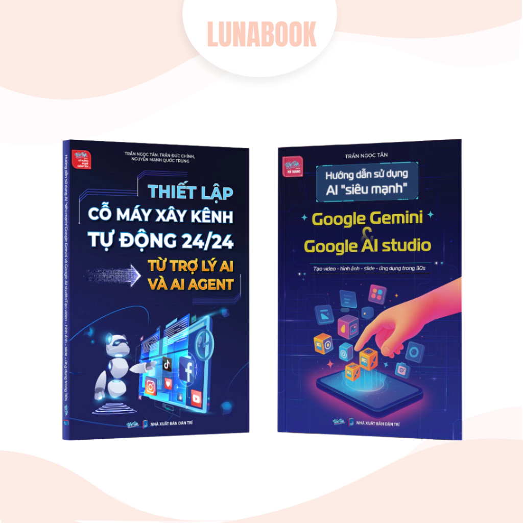 Combo 2 เล่ม: เครื่องสร้างช่องอัตโนมัติจากผู้ช่วย AI & AI และใช้สตูดิโอ AI Google Gemini อันทรงพลังเ