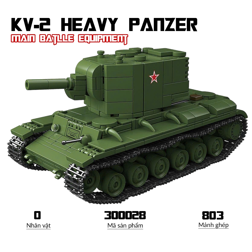 KV-2, QG Heavy Tank Assembly Toy 300028 โมเดลทหาร