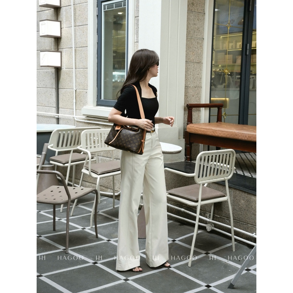 HAGOO เสื้อยืดผู้หญิง คอเหลี่ยม เข้ารูป แขนสั้น ลุคทำงานมินิมอล [A8118] ราคา ถูกที่สุด ดีลบีเคเค แกลเลอรีภาพที่ 5