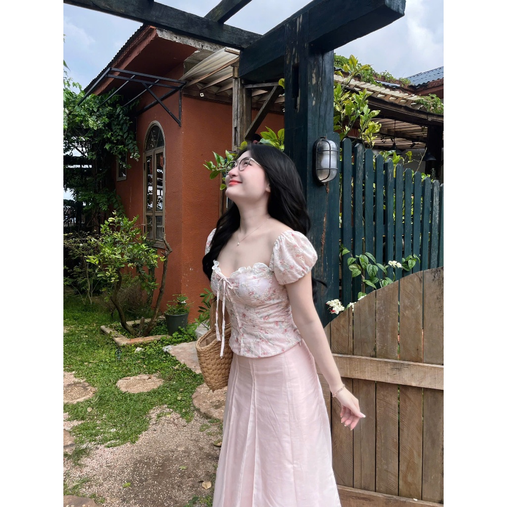 เสื้อเชิ้ตผ้าลินิน แขนพอง อกในตัว [บ้านชิ้นเดียว]