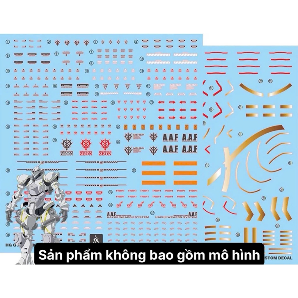 [Ghost] HG GQ Xaviers Gyan Hakuji-Packs Model Water Decal/Decals