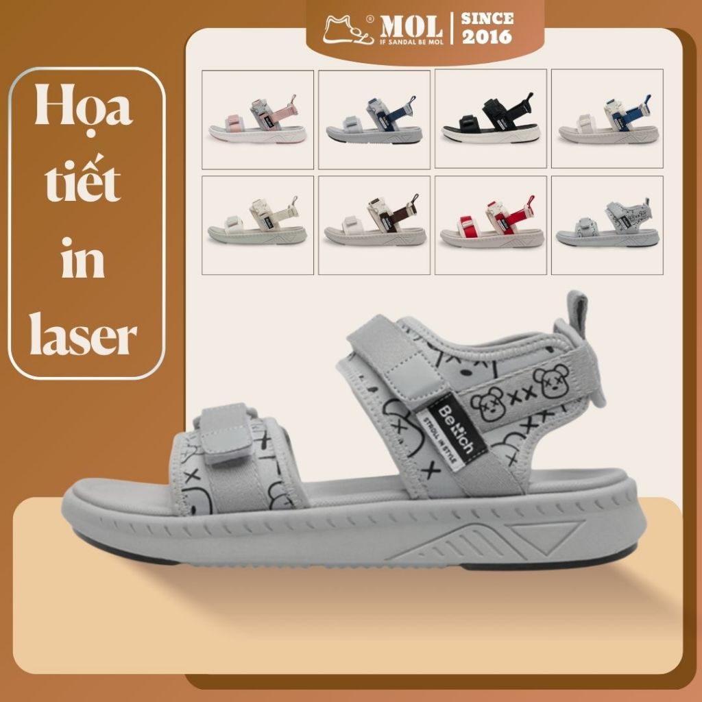 BeRich Sandal BE278I02 ยางน้ําหนักเบา Phylon Sole 2 สายรัดแนวนอนขนาดใหญ่แฟชั่นสําหรับโรงเรียนและ Str