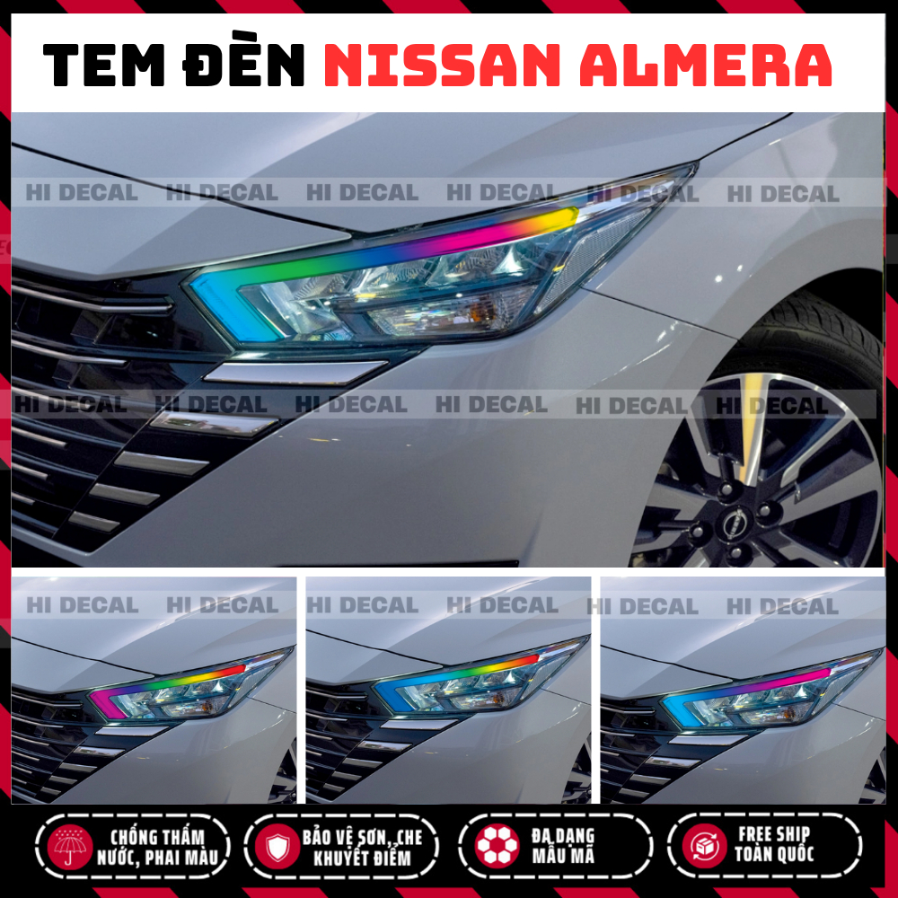 Nissan Almera Nissan Almera Light Decal – Almera สติ๊กเกอร์เปลี่ยนสีไฟรถยนต์ กันรอยขีดข่วน ติดง่าย