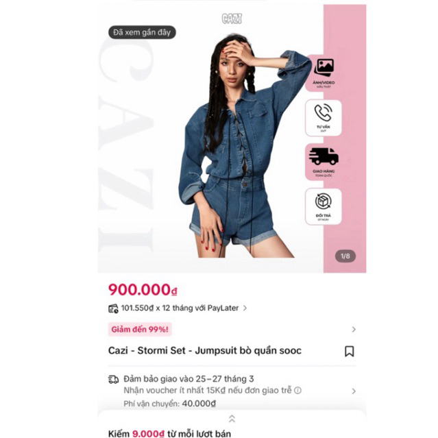 Pass jum jeans Cazi ไซส์ M