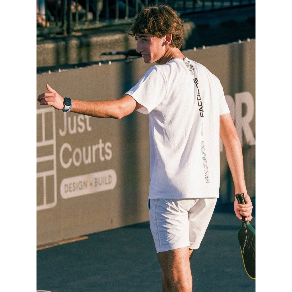 เสื้อยืด Pickleball Facolos - ผู้ชายและผู้หญิง เนื้อโพลีเอสเตอร์เนื้อนุ่ม ระบายอากาศได้ดี