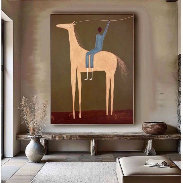 ND3 ภาพวาดผนังม้าศิลปะ – ทันสมัย & ประทับใจ – ผ้าใบ/กระจก – พร้อมกรอบ – ตะปูแขวนฟรี