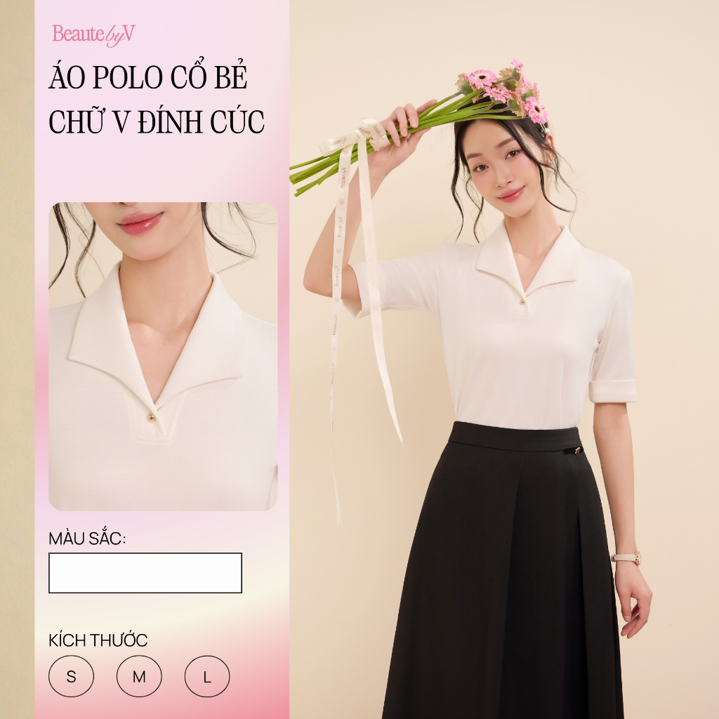 เสื้อยืดแขนสั้นคอปกเปิดลงขั้นพื้นฐานของผู้หญิงผ้าฝ้ายสีขาวหรูหราสํานักงาน Malin BEAUTYV IHL