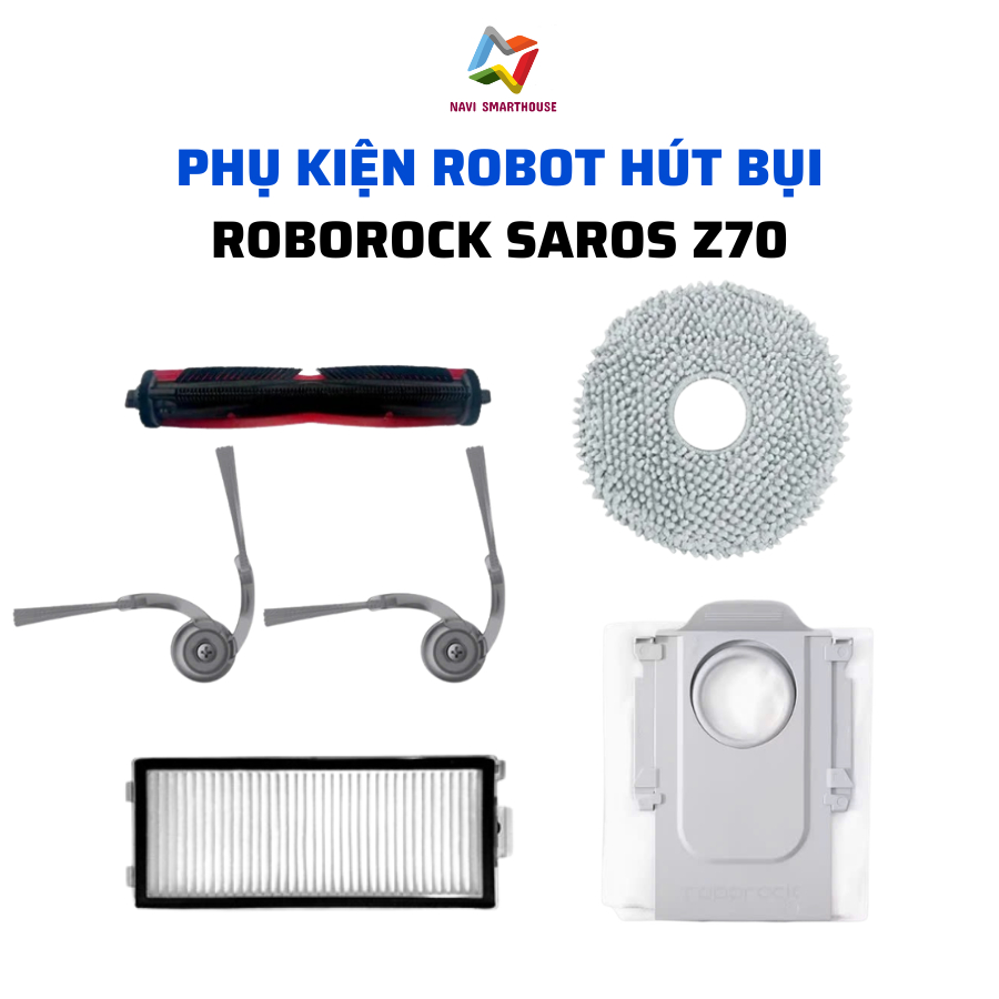 Roborock Saros Z70 หุ่นยนต์อุปกรณ์เสริมเครื่องดูดฝุ่นผ้ากรอง hepa แปรงด้านข้าง แปรงลูกกลิ้ง ถุงขยะ