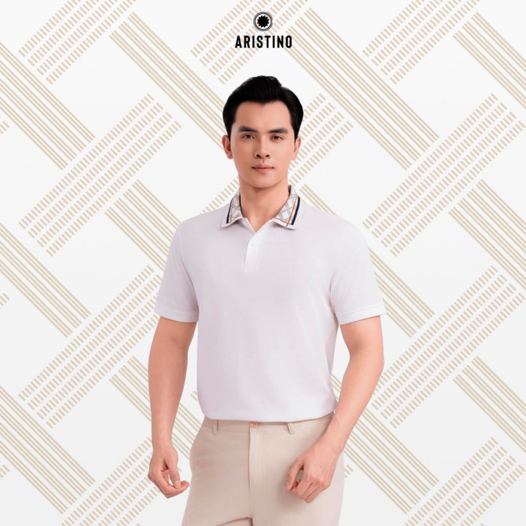 เสื้อโปโลผู้ชาย Aristino ดีไซน์ทอที่คอ วัสดุผ้าฝ้ายสุดเท่ APS604EDP01