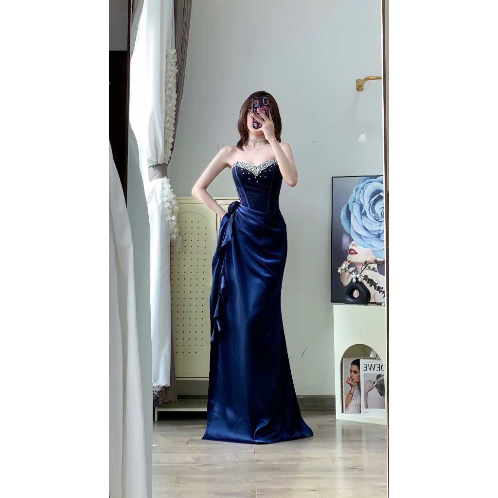 DESIGNER LUXURY BEADED PARTY PROM DRESS