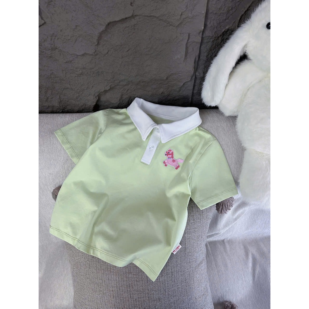 เสื้อยืด Avocado Green TN คอปกสีขาว (ม้า) BABY for Girls - 62C