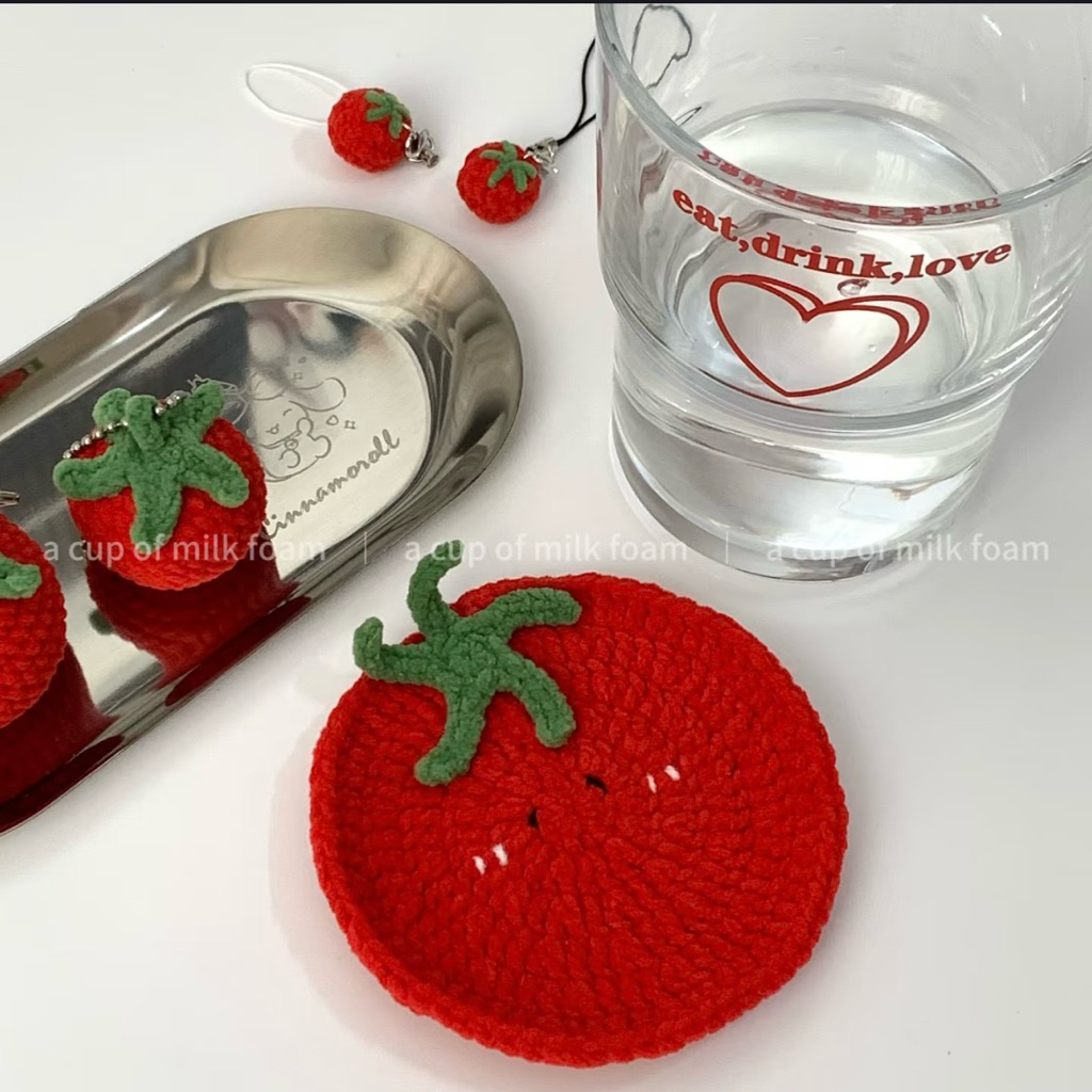 [KEYCHAIN SET + LINER + AIRPOD BAG] TOMATO - TOMATO