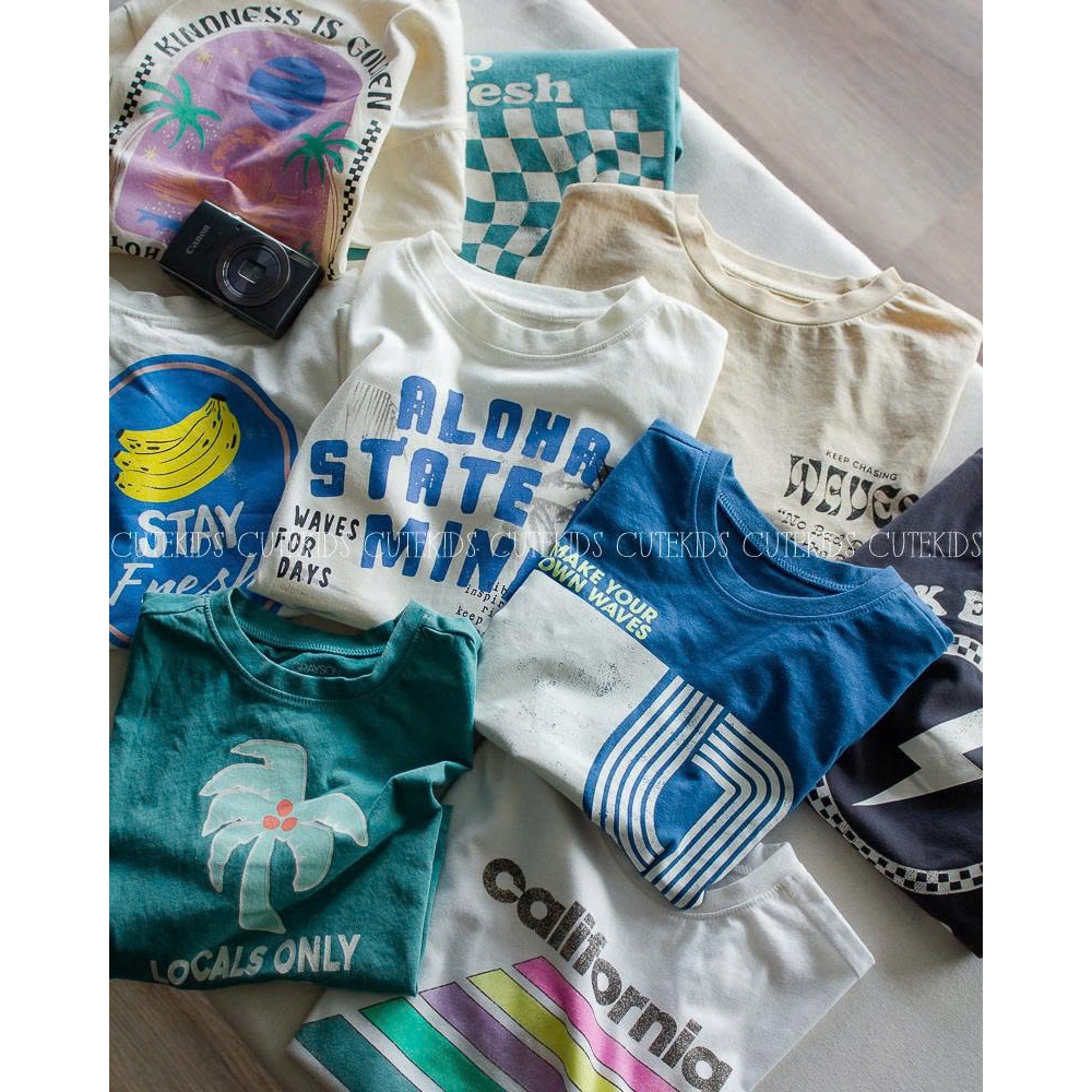 เสื้อยืดเด็กผู้ชาย Greyson Threads Kids ผ้าคอตตอนเนื้อนุ่มลายย้อนยุค