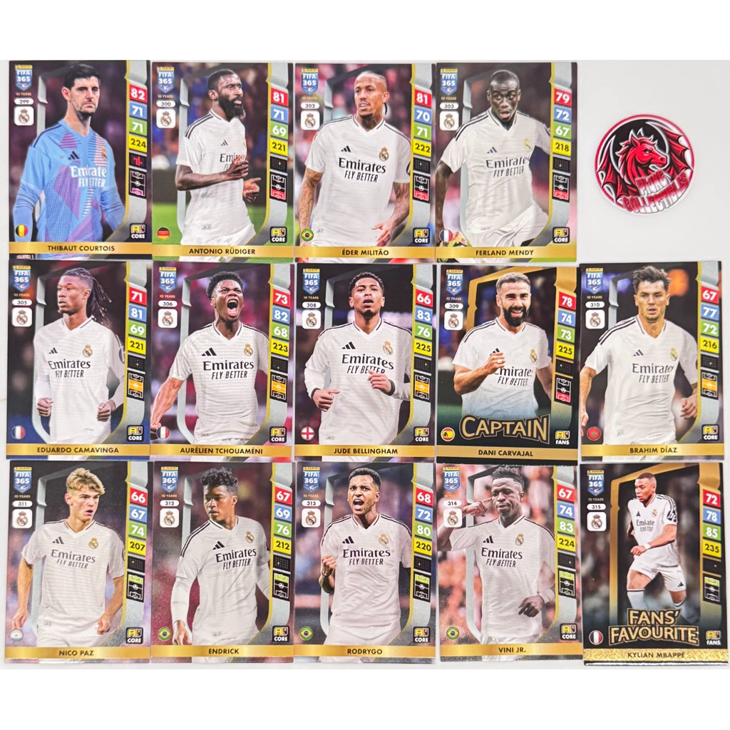 [CLUB] Real Madrid CF Panini FIFA 365 2024/25 การ์ดนักเตะ (แถมการ์ดสุ่ม + แขน)