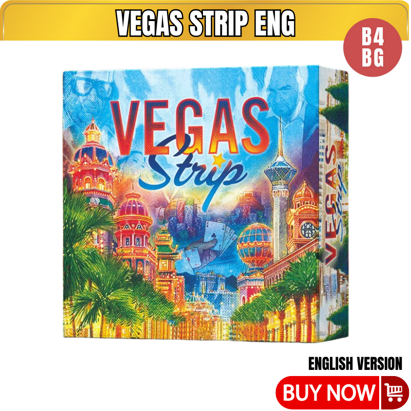 เกมกระดาน Vegas Strip เกมจิตใจเวอร์ชั่นภาษาอังกฤษ ตําหนิละครผู้เล่น 2 ถึง 5 ผู้เล่น B4KIDS