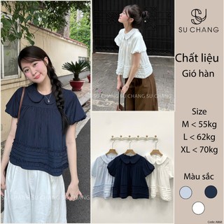 Áo Cổ Sen Tay Bồng Bèo Dưới Xếp Ly A860 Su Chang Thời Trang Nữ