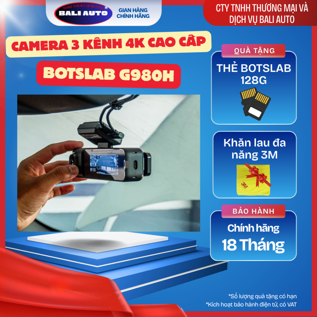 <Genuine>BOTSLAB G980H แคมแดช 3 ช่อง - ช่องหน้า ช่องภายในรองรับอินฟราเรด