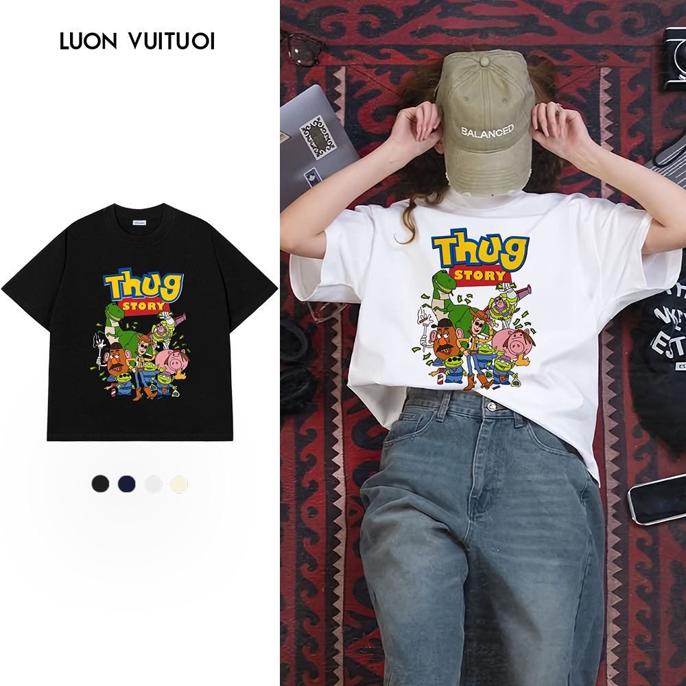 เสื้อยืดภาพยนตร์ Toy Story Nonsense Relaxed Fit Luon Vutuoi "Thug Story" Toy story - Happyเสมอ