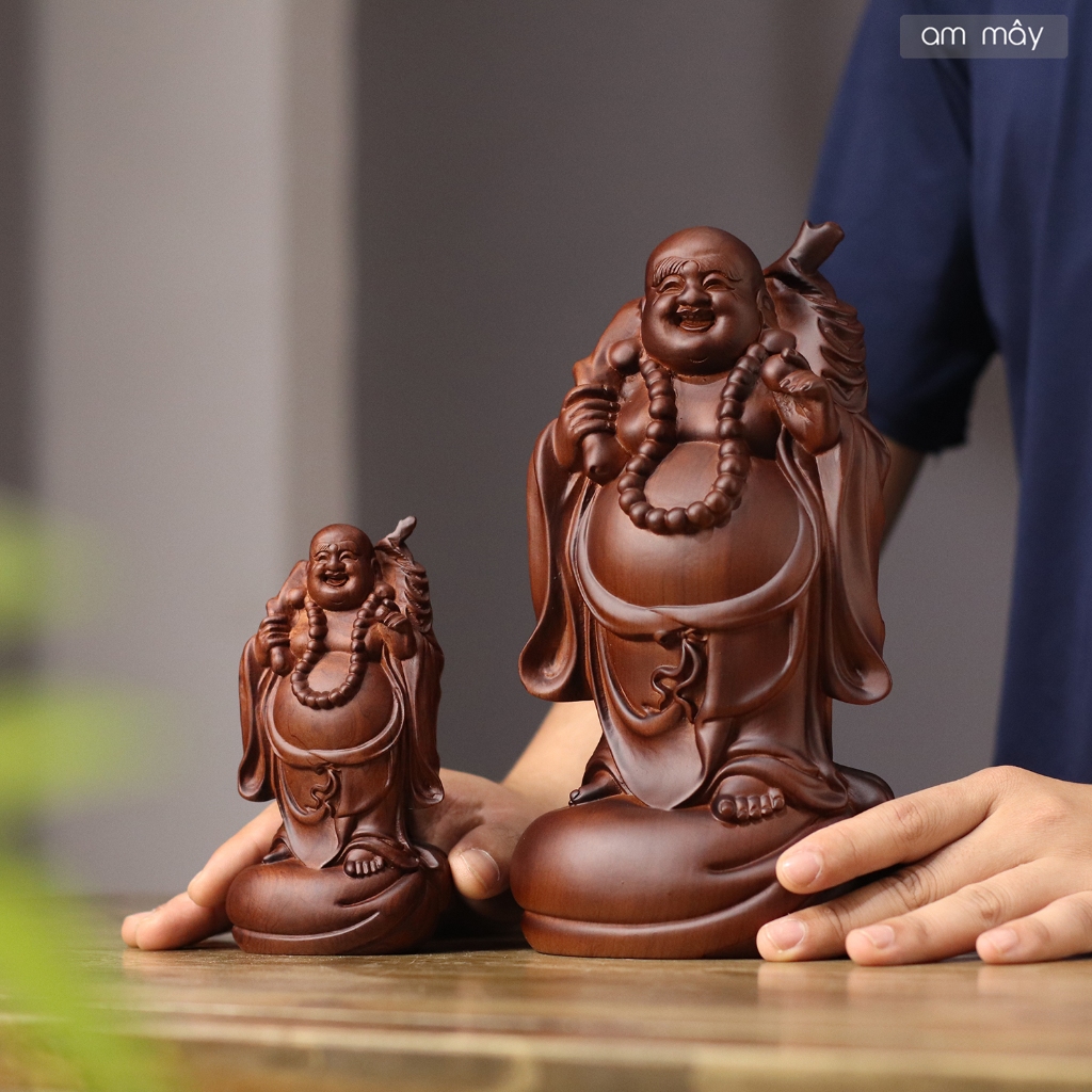 รูปปั้น Maitreya พร้อมเงินและไม้ธูปและหิน 15/25CM HIGH - AM MAY - LIVING ROOM, WORSHIP room DECOR
