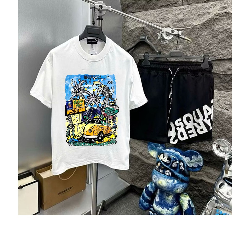 ล่าสุด Dsq Car Coconut Tree Mens Shorts Set 2025 - คอตตอนคุณภาพสูง นุ่ม ลื่น และโปร่ง