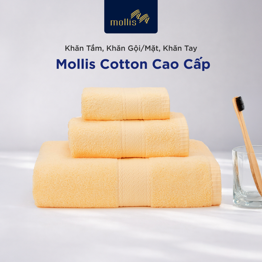 ผ้าขนหนูอาบน้ําแชมพู/ผ้าขนหนูเช็ดหน้า ผ้าเช็ดมือ Mollies ผ้าฝ้ายคุณภาพสูง นุ่ม ดูดซับ ไม่เปลี่ยนสี (