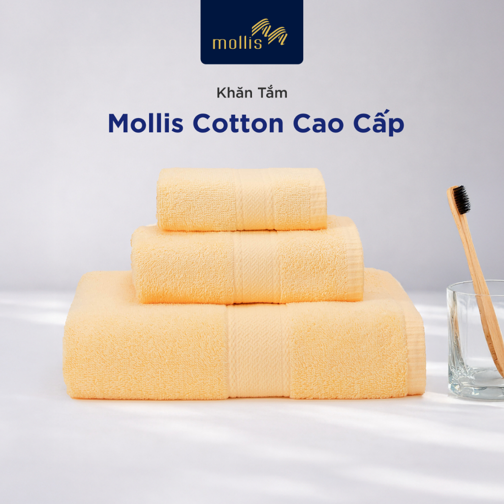 B853 Mollies SOLID COTTON ผ้าเช็ดตัวทําจากเส้นใย American COTTON ดูดซับ ระบายอากาศได้ดี นุ่ม เป็นมิตรกับผิว