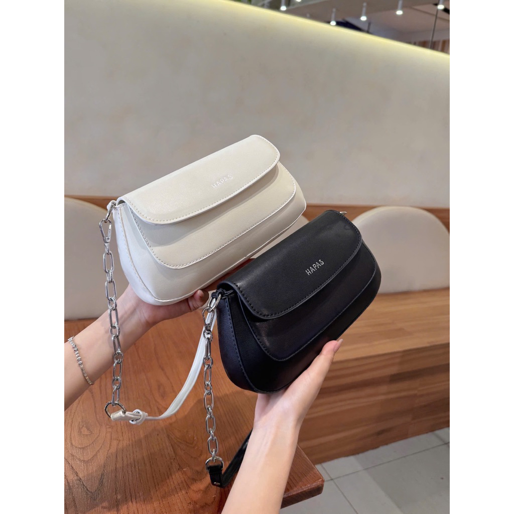 HAPAS Hobo กระเป๋าถือผู้หญิงมีโซ่ Handle Fold Size 23