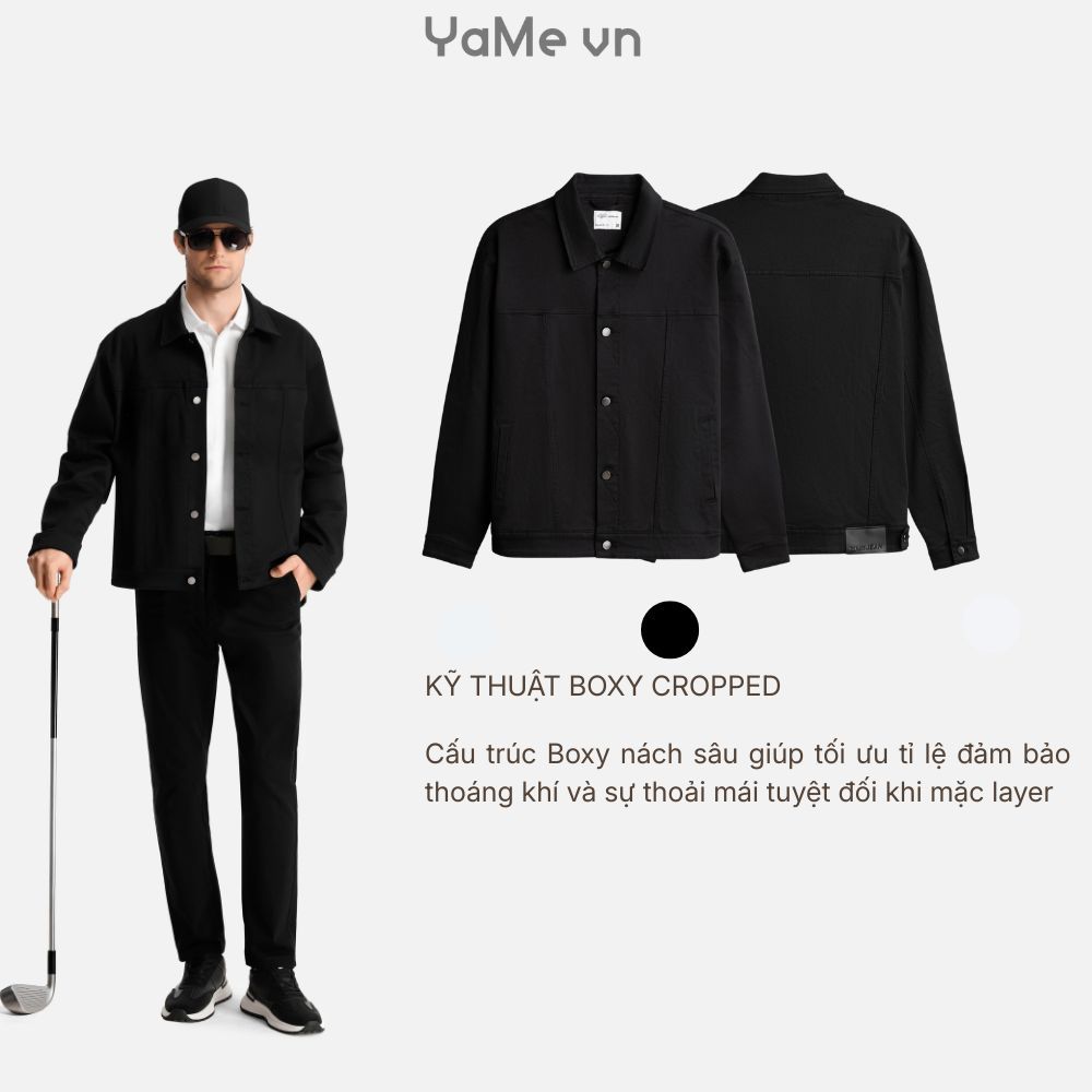 ColorLock Super Durable Black Buckle Jean Jacket Tek Black Jean 003 Black Fit F3 24969 |ยามี|