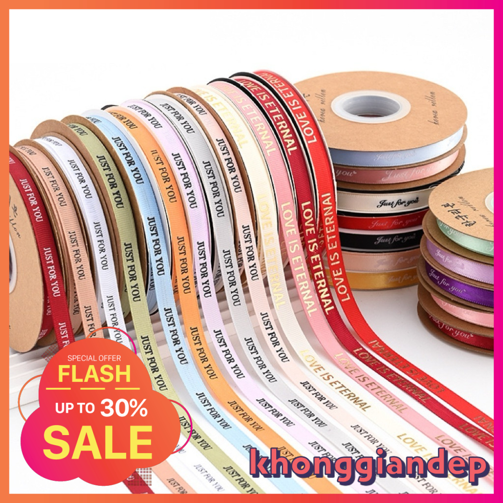 Just For You ม้วนริบบิ้น 1 ซม. สําหรับพันดอกไม้และตะกร้าของขวัญ diy แฮนด์เมด ยาว 22 ม. JFUGAN09