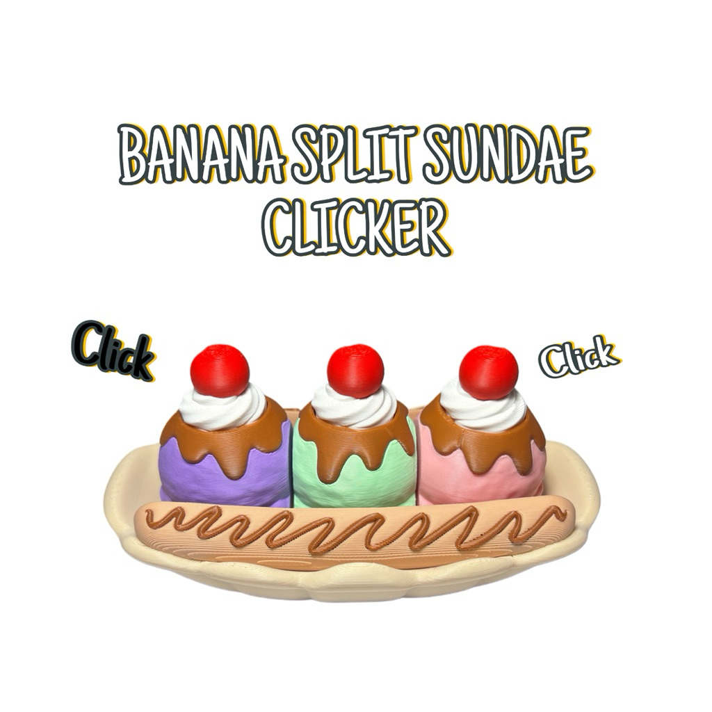 🍌BANANA SPLIT SUNDAE CLICKER MODEL – ของเล่นสุดน่ารัก 🍦