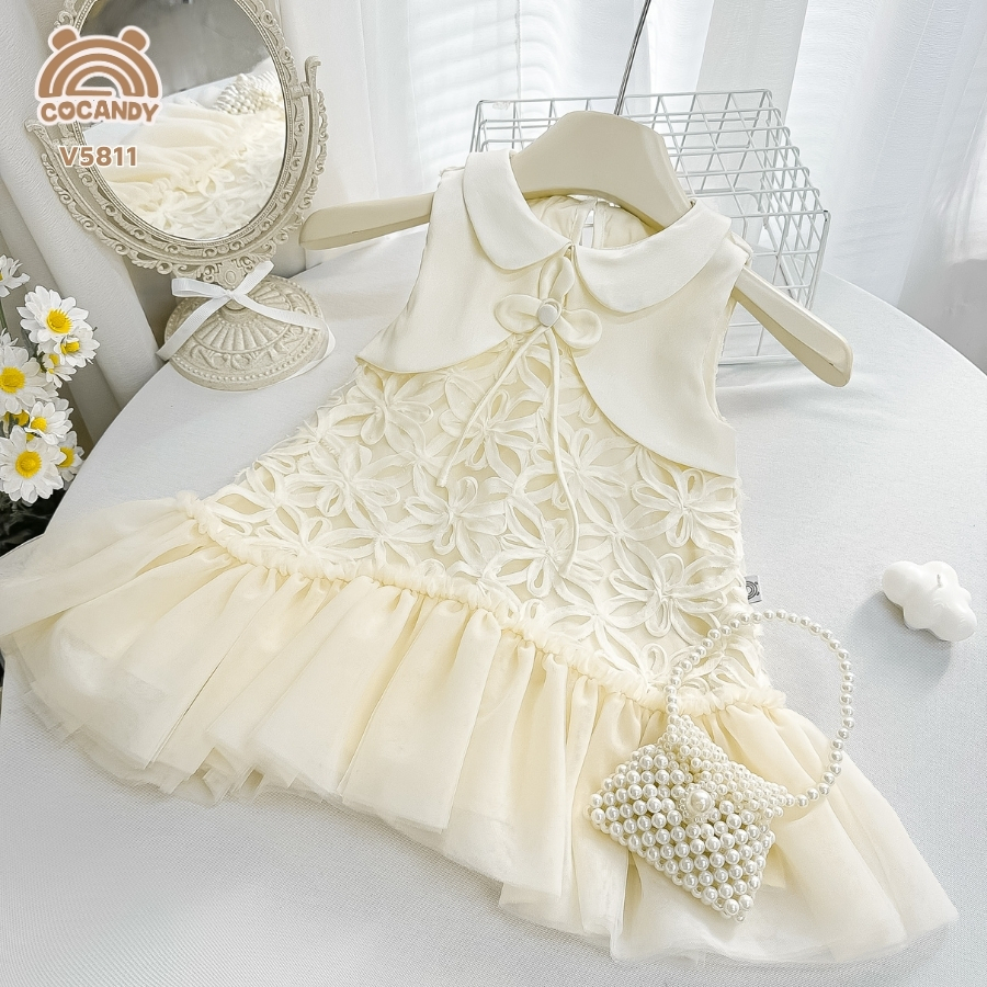 COCANDY Boy Dress - เดรส 2 สายสีเบจ สีดํา ลายดอกไม้ V5881,V5811