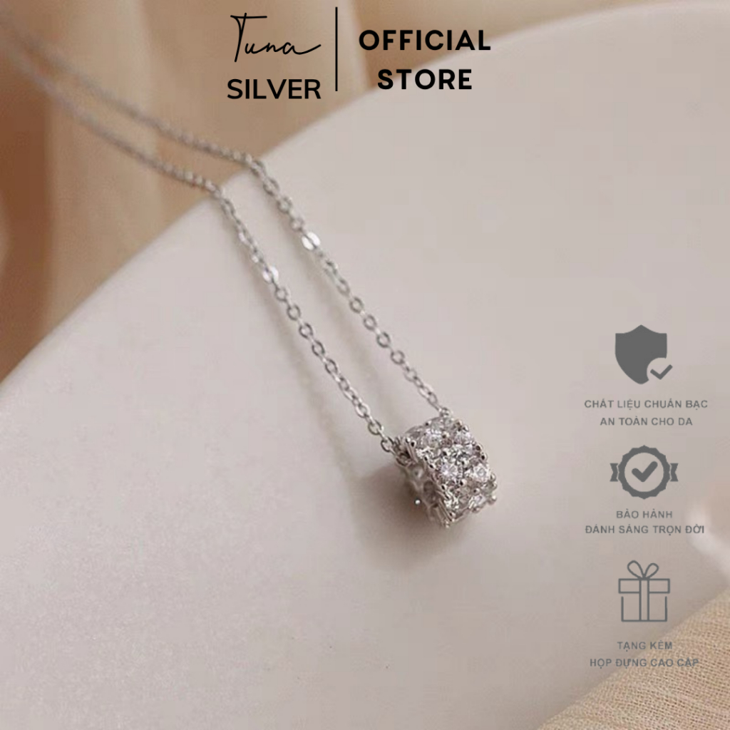 สร้อยคอ SILVER หินคริสตัลประกาย สร้อยคอ SILVER หินคุณภาพสูง TUNA SILVER กรรมวิธีมาตรฐาน D76 SILVER