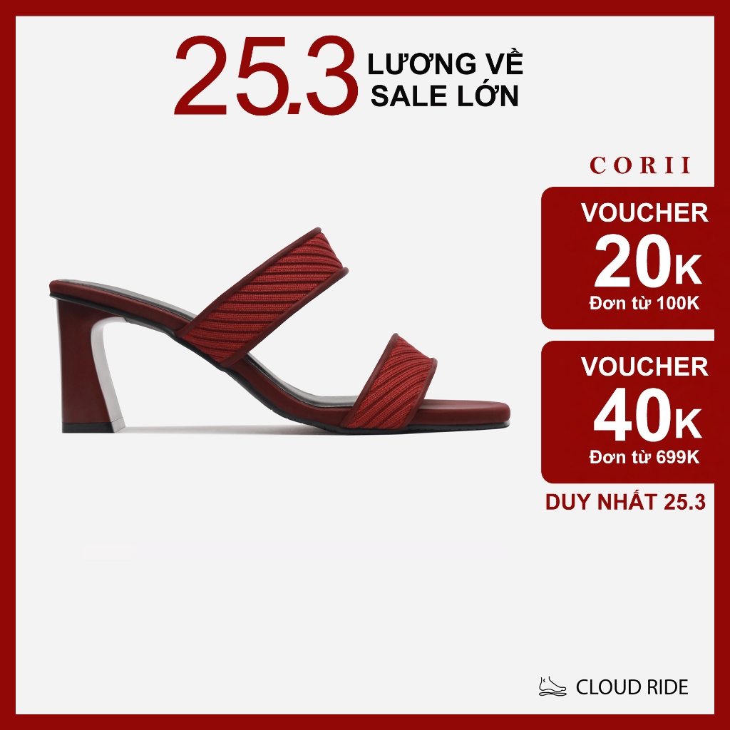 CORII - รองเท้าแตะส้นสูง 2 สายที่ทันสมัยที่สุดและสะดวกสบายสําหรับ ET 2026 - CR10262 สีแดง