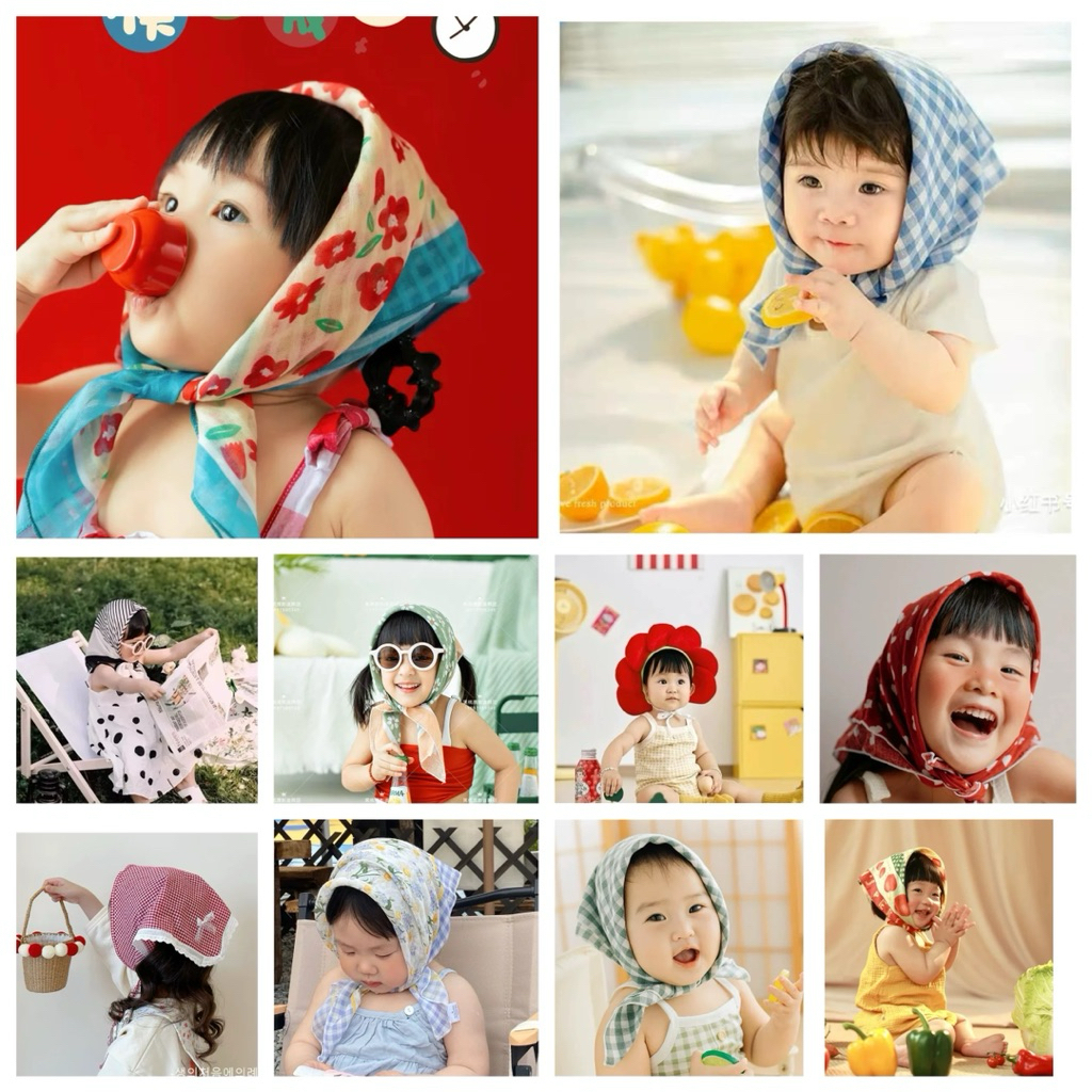 ผ้าโพกหัวลูกไม้ทรงสามเหลี่ยมสําหรับเด็กทารก (100 รุ่น)