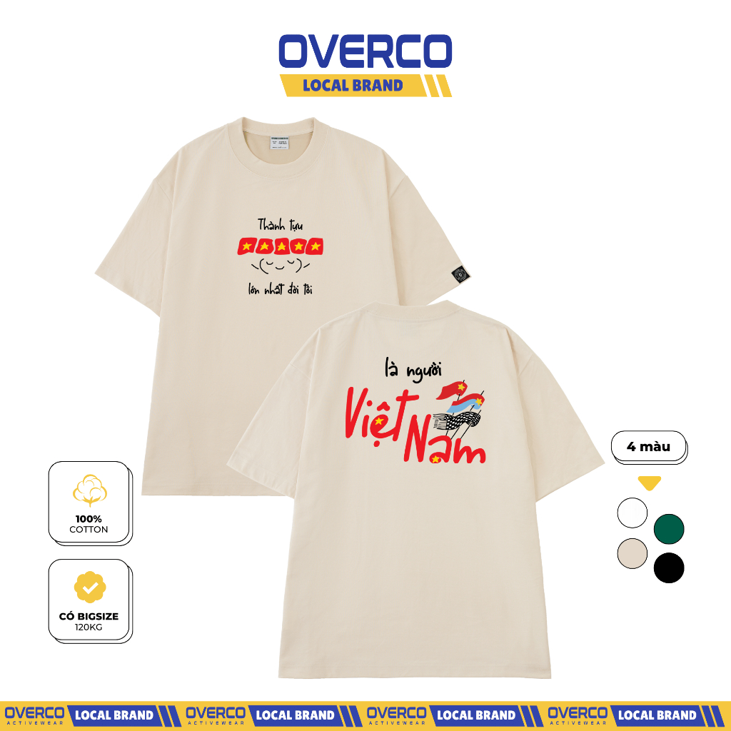 เสื้อยืด Unisex Achievement Is Vietnam Overco Local Brand Hot Trend ผ้าคอตตอนคุณภาพสูง - O1A264