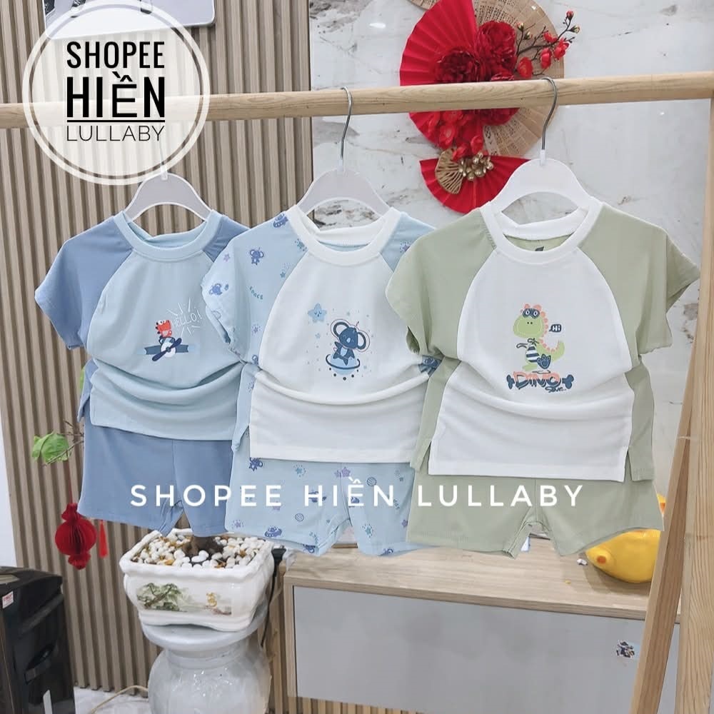 [Lullaby/ ของแท้] ชุดเสื้อผ้าแขนสั้น Lullaby ทําจากใยไผ่คุณภาพสูงสําหรับเด็กผู้ชาย