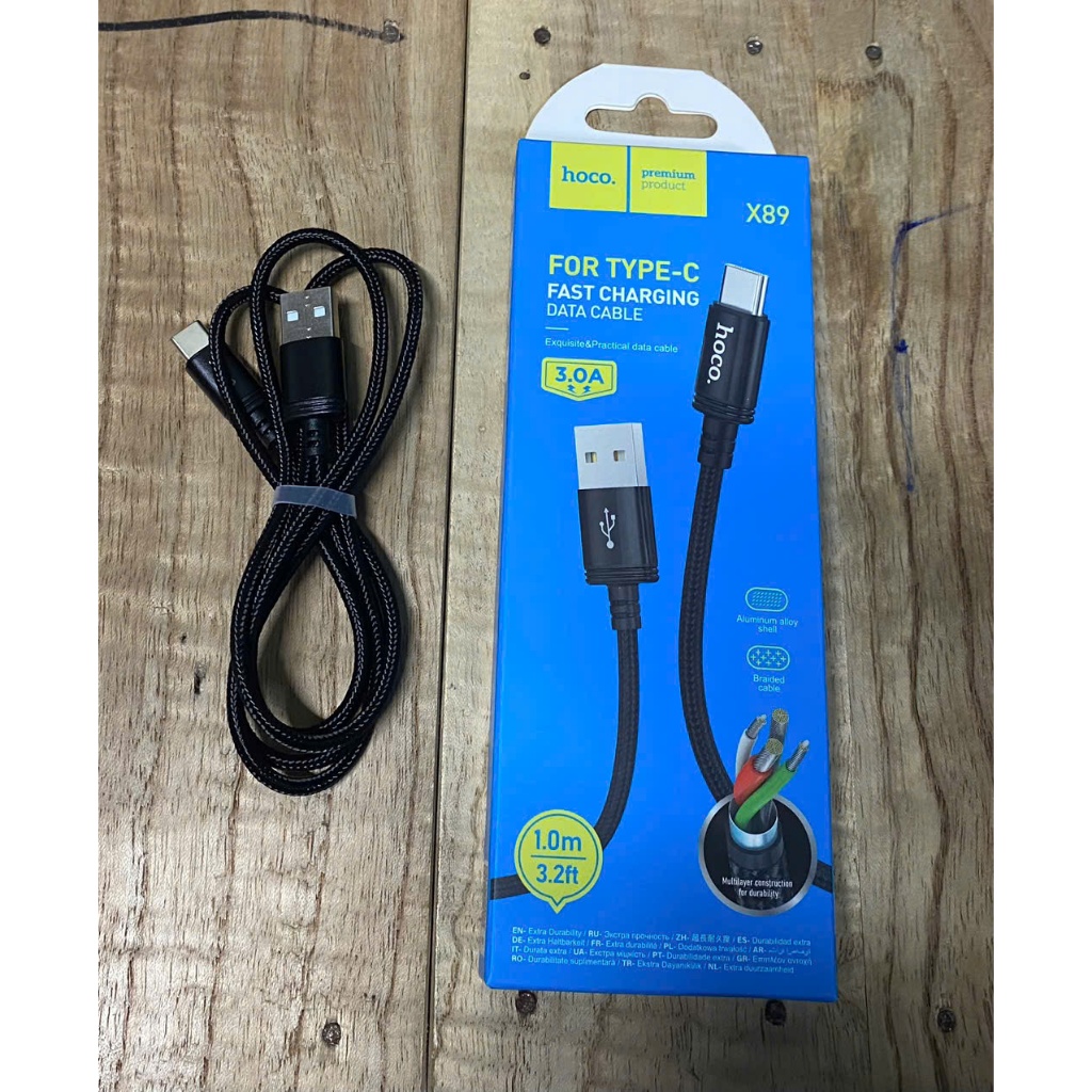 Combo สายชาร์จ Hoco x89 10 เส้น สายร่มชูชีพ 2A รองรับการชาร์จเร็ว