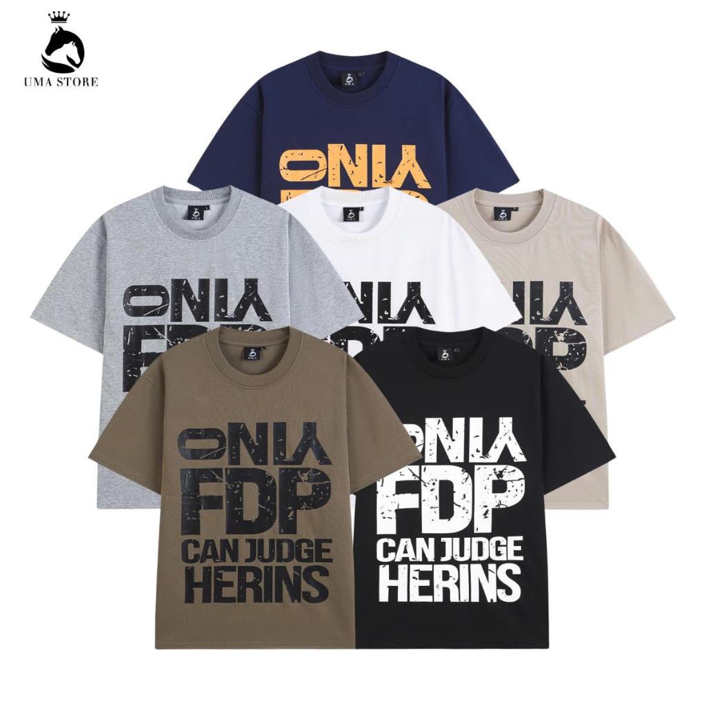 UMA STORE MEN เสื้อยืดผู้ชายและผู้หญิงรอบคอ FDP พิมพ์ใหม่ผ้าฝ้ายคุณภาพสูงเย็น