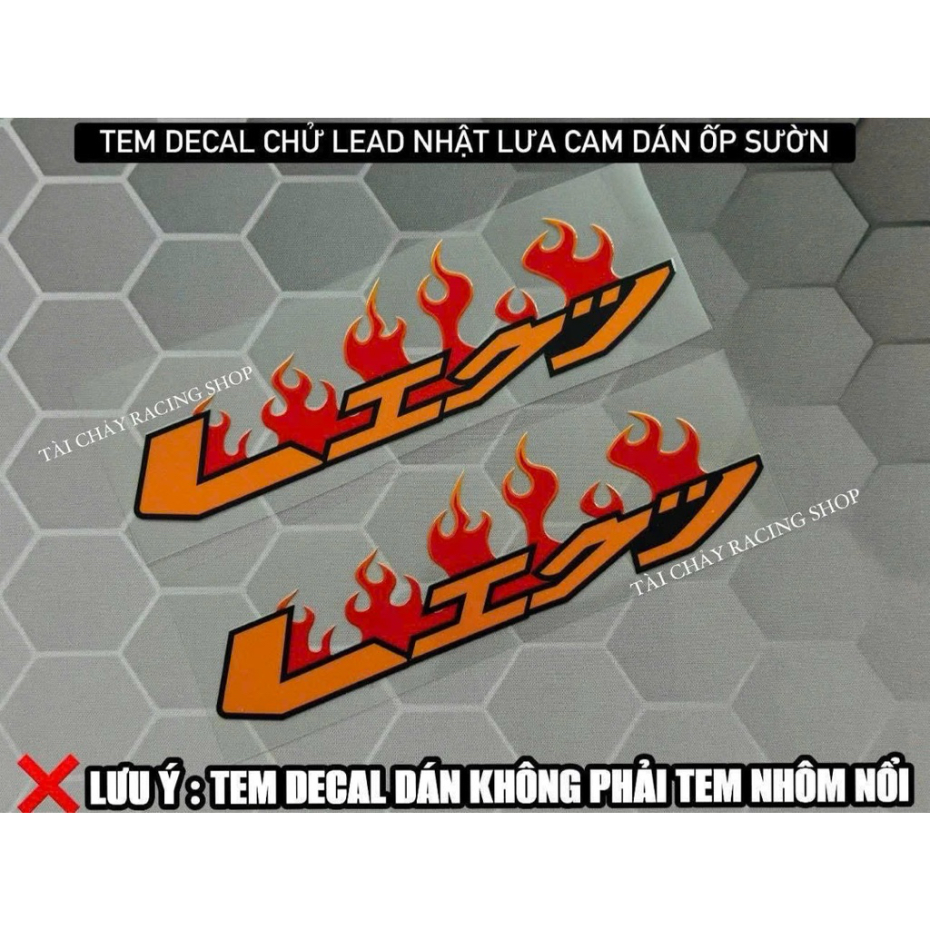 [ 1 PAIR ] JAPANESE LEAD DECAL STICKER สติ๊กเกอร์พื้นผิวสีส้ม