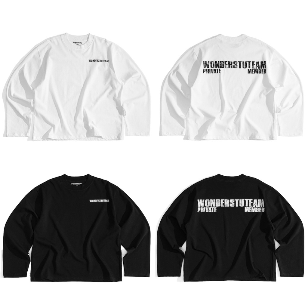 LONG SLEEVE BOXY FORM "PRIVATE MEMBER" WONDERSTU - UNISEX